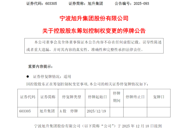 线上股票配资专业 603305，再次筹划控制权变更